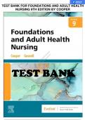 FOUNDATIONS AND ADULT HEALTH NURSING 9TH EDITION BY COOPER TEST BANK