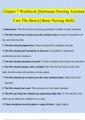 CNA Chapter 7 Workbook [Hartmann Nursing Assistant Care The Basics] Basic Nursing Skills (2024 Q&A)| Verified Answers