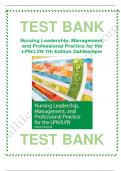Test bank nursing leadership management and professional practice for the lpnlvn 7th edition dahlkemper 2023-2024 Latest Update
