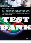 TEST BANK for Business Statistics: For Contemporary Decision Making, Canadian Edition 3rd Edition by Ken Black, Tiffany Bayley and Ignacio Castillo. ISBN 9781119577584, ISBN-13 978-1119577621 (Complete Chapters 1-19)