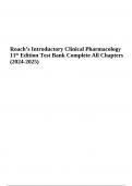 Roach’s Introductory Clinical Pharmacology 11th Edition Test Bank Complete All Chapters (2024-2025)