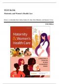 Test Bank - Maternity and Women’s Health Care, 13th Edition (Lowdermilk, 2024), Chapter 1-37 | All Chapters