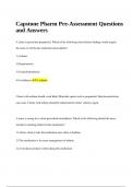 Capstone Pharm Pre-Assessment Questions and Answers.