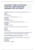 CATEGORY CORE NJ PESTICIDE CHAPTER 4 QUESTIONS AND ANSWERS 100% ACCURATE