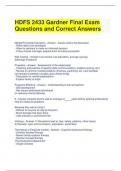 HDFS 2433 Gardner Final Exam Questions and Correct Answers