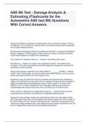 ASE B6 Test - Damage Analysis & Estimating (Flashcards for the Automotive ASE test B6) Questions With Correct Answers.
