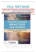 FULL TEST BANK For Evidence-Based Practice for Nurses: Appraisal and Application of Research 5th Edition by Nola A. Schmidt, Janet M. Brown Questions And Answers Graded A+      