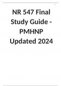 NR 547 Final Study Guide - PMHNP Updated 2024