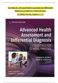 TEST BANK For Advanced Health Assessment and Differential Diagnosis Essentials for Clinical Practice 1st Edition Myrick, Verified Chapters 1 - 12, Complete Newest Version