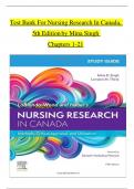 TEST BANK For Nursing Research In Canada, 5th Edition by Mina Singh, Verified Chapters 1 - 21, Complete Newest Version