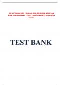 AN INTRODUCTION TO BRAIN AND BEHAVIOR, 6E BRYAN KOLB, IAN WHISHAW, TESKEY (TEST BANK MCQ ONLY) 2024 LATEST