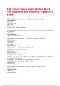 Life Time Fitness Swim Written Test | 107 questions and answers | Rated A+ | Latest 