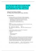 TEST BANK FOR WILLIAMS BASIC NUTRITION AND DIET THERAPY 16TH EDITION BY NIX WILLIAM