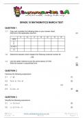 Grade 10 Mathematics (MATH) March Paper and Memo - 2024