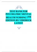 TEST BANK FOR  PSYCHIATRIC MENTAL  HEALTH NURSING 7TH EDITION BY VIDEBECK LATES