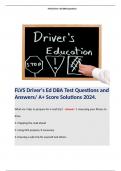 FLVS Driver's Ed DBA Test Questions and Answers/ A+ Score Solutions 2024. 