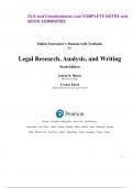 Legal Research, Analysis, and Writing Sixth Edition