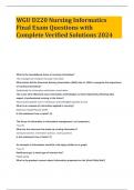 WGU D220 Nursing Informatics Final Exam Questions with Complete Verified Solutions 2024