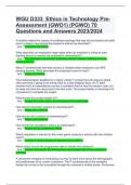 WGU D333  Ethics in Technology Pre-Assessment (GWO1) (PGWO) 70 Questions and Answers 2023 2024