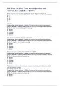 PSU Econ 104 Final Exam Actual Questions and Answers 2024 Graded A+ - Brown