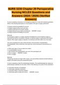 NURS 3230 Chapter 29 Perioperative Nursing NCLEX Questions and Answers (2024 / 2025) (Verified Answers With Rationales)