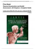 Test Bank - Physical Examination and Health Assessment, 9th Edition (Jarvis, 2024), Chapter 1-32  + Case Studies with answers