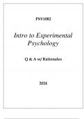 PSY1082 INTRO TO EXPERIMENTAL PSYCHOLOGY EXAM Q & A 2024