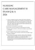 NUR3219C CARE MANAGEMENT II EXAM Q & A 2024