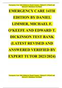 TEST BANK FOR EMERGENCY CARE 14TH EDITION DANIEL LIMMER QUESTIONS AND ANSWERS WITH RATIONALES CHAPTERS 1-41