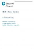 Edexcel GCSE maths paper 2 November 2023 higher Markscheme