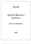 MBA5008 APPLIED BUSINESS ANALYTICS EXAM Q & A WITH RATIONALES 2024