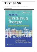 Test Bank For Abrams' Clinical Drug Therapy: Rationales for Nursing Practice 13th Edition by Geralyn Frandsen, SANDRA PENNINGTON||All Chapters||ISBN NO:10,1975222326||ISBN NO:13,978-1975222321||Complete Guide A+