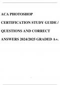 ACA PHOTOSHOP CERTIFICATION STUDY GUIDE / QUESTIONS AND CORRECT ANSWERS 2024/2025 GRADED A+.