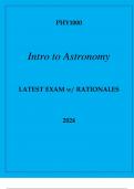 PHY1000 INTRO TO ASTRONOMY EXAM Q & A WITH RATIONALES 2024