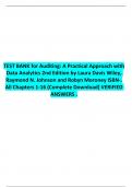 TEST BANK for Auditing: A Practical Approach with Data Analytics 2nd Edition by Laura Davis Wiley, Raymond N. Johnson and Robyn Moroney ISBN-. All Chapters 1-16 (Complete Download) VERIFIED  ANSWERS