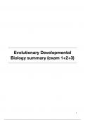 Summary Evolutionary Developmental Biology (AB_1141) partial exam 1+2+3