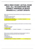 AMCA CMAC EXAM 1 ACTUAL EXAM 2024 | ALL 100 QUESTIONS AND CORRECT ANSWERS (ALREADY GRADED A+) | LATEST UPDATE