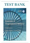 Test Bank For Essentials of Organizational Behavior, 15th Edition By Robbins, Judge. ISBN:9781292406664  | Complete Guide A+