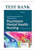 Test Bank For Essentials of psychiatric mental health 11th Edition by Shuo, ISBN:9781719648240 |Complete Guide A+