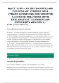 MATH 225N – MATH CHAMBERLAIN COLLEGE OF NURSING 2024 UPDATE QUESTIONS AND VERIFIED ACCURATE SOLUTIONS WITH EXPLANATION  CHAMBERLAIN UNIVERSITY GRADED A+