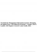Test Bank for Management Information Systems, Managing the Digital Firm, 17th Edition By Kenneth C. Laudon, Jane P. Laudon | All Chapters Covered | Latest Guide, 2024.