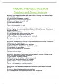 NATIONAL PREP MULTIPLE EXAM  Questions and Correct Answers|RATED A.