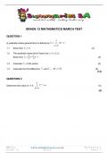 Grade 12 Mathematics (MATH) March Paper and Memo - 2024