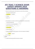 ATI TEAS 7 SCIENCE EXAM LATEST UPDATE 2023 QUESTIONS & ANSWERS