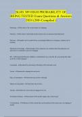 SLHS 309 HIGH PROBABILITY OF  BEING TESTED Exam Questions & Answers  2024 (200+Compiled )