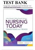 Test Bank for Nursing Today: Transition and Trends, 11th Edition (Zerwekh, 2023), Chapter 1-26 | All Chapters