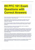 IHI- PFC 101 Exam Questions with Correct Answers