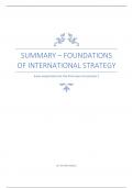 Summary foundation of international strategy