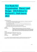 Test Bank for   Organization  Theory and  Design  12th Edition by   Richard L. Daft-latest 2023 