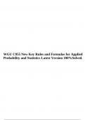 WGU C955 New Key Rules and Formulas for Applied Probability and Statistics Latest Version 100%Solved.